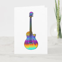 Psychedelic Semi Acoustic Guitar Funky Music Art