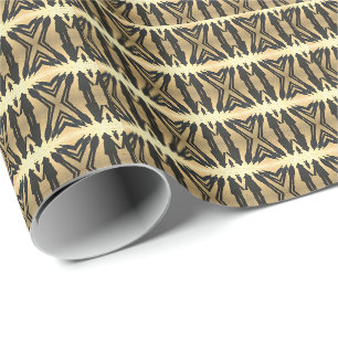 Psychedelic Shadow People Gold Luxury Wrapping Paper