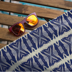 Psychedelic Shadow People in Navy Beach Towel