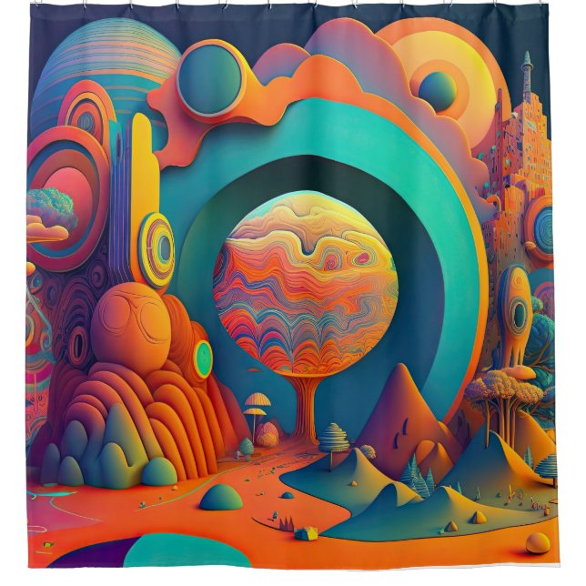 Psychedelic Shower Curtain (Front)