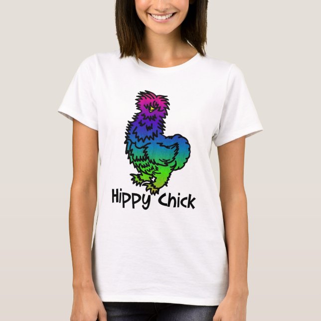 Psychedelic Silkie Hippy Chick T-Shirt (Front)