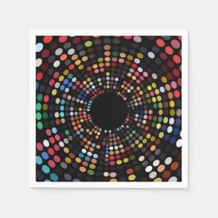 Psychedelic sixties dinner party napkin