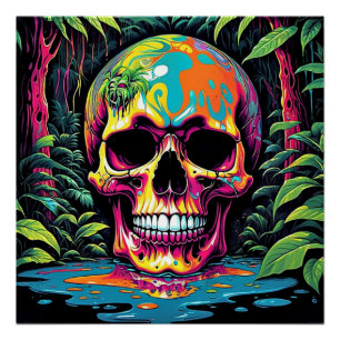 Psychedelic Skull 5 Poster