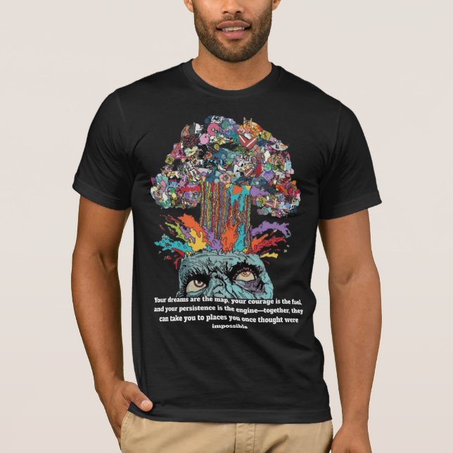 Psychedelic Skull Art Graphic T-Shirt  (Front)