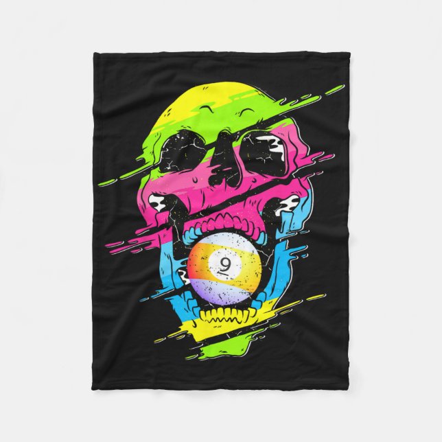 Psychedelic Skull Billiards Gift Colourful  Fleece Blanket (Front)