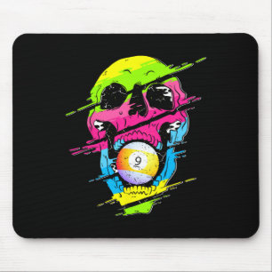 Psychedelic Skull Billiards Gift Colourful Mouse Pad