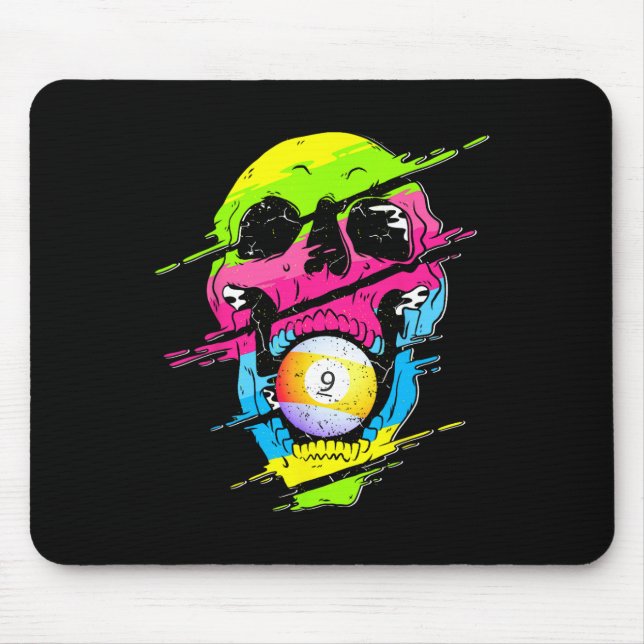 Psychedelic Skull Billiards Gift Colourful  Mouse Pad (Front)