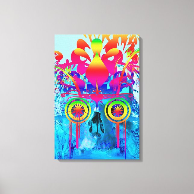 Psychedelic Skull Canvas Print (Front)