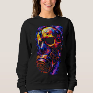 Psychedelic Skull Gas Mask Flame Vortex Sweatshirt