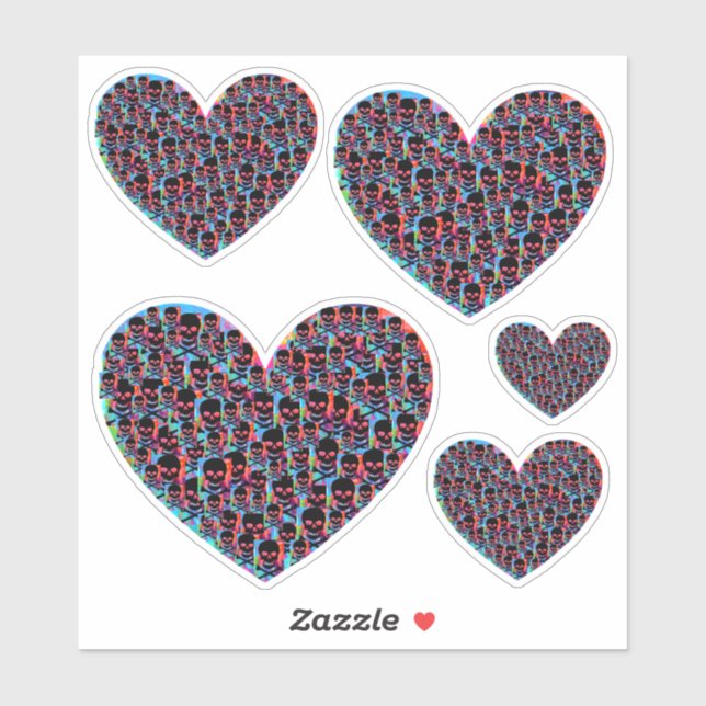 Psychedelic Skull Hearts (Sheet)