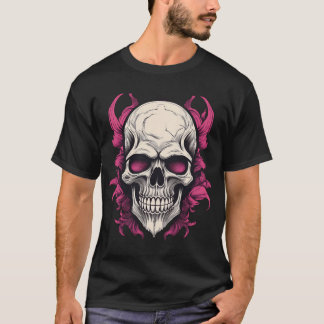 Psychedelic Skull Vibrant Digital Artwork T-shirt
