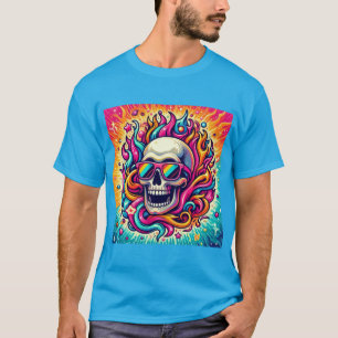 Psychedelic skull with sunglasses T-Shirt