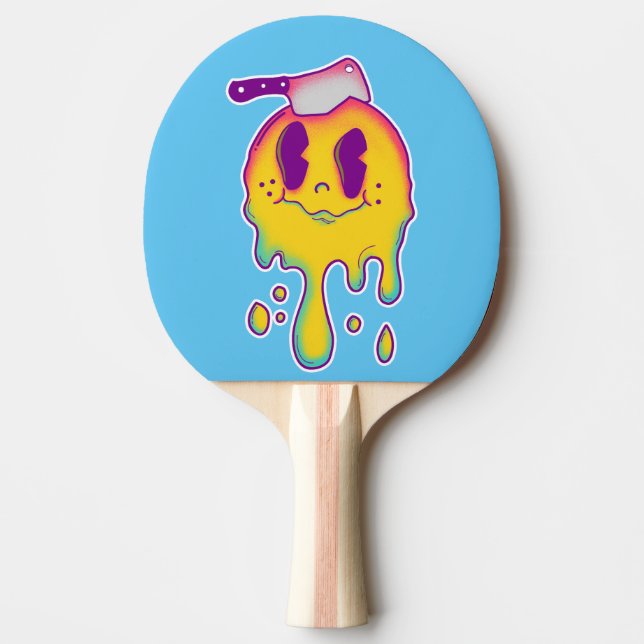 psychedelic smiley ping pong paddle (Front)