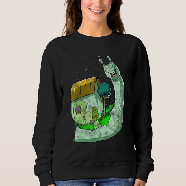 Psychedelic Snail Inspired Trippy Slug Related Sur Sweatshirt (Front)