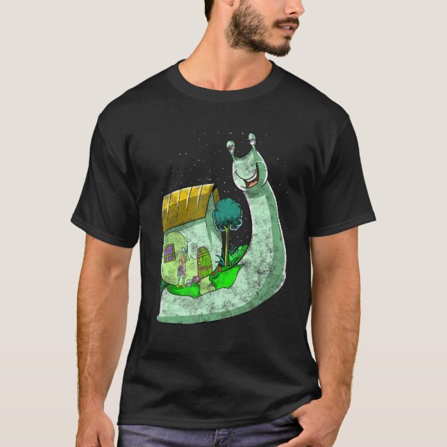 Psychedelic Snail Inspired Trippy Slug Related Sur T-Shirt (Front)