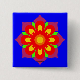 Psychedelic Snowflake 15 Cm Square Badge