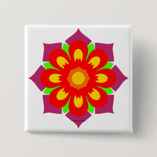 Psychedelic Snowflake 15 Cm Square Badge