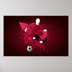 Psychedelic Soccer Player Poster