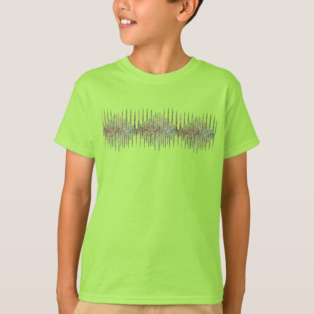 Psychedelic Sound Waves – Abstract Colour Spectrum T-Shirt (Front)