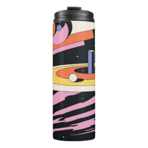 Psychedelic Space Abstract Illustration,Geometric Thermal Tumbler
