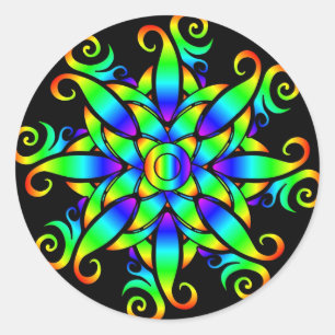 Psychedelic Sphere Spiral Classic Round Sticker