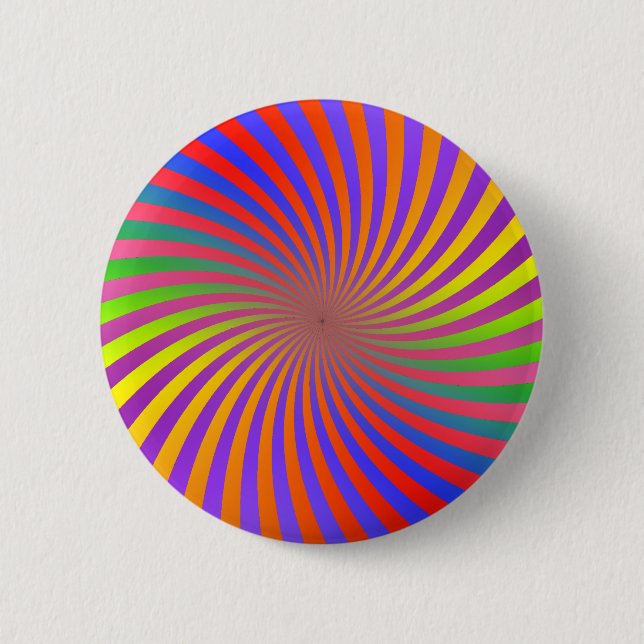 Psychedelic Spiral Design: 6 Cm Round Badge (Front)
