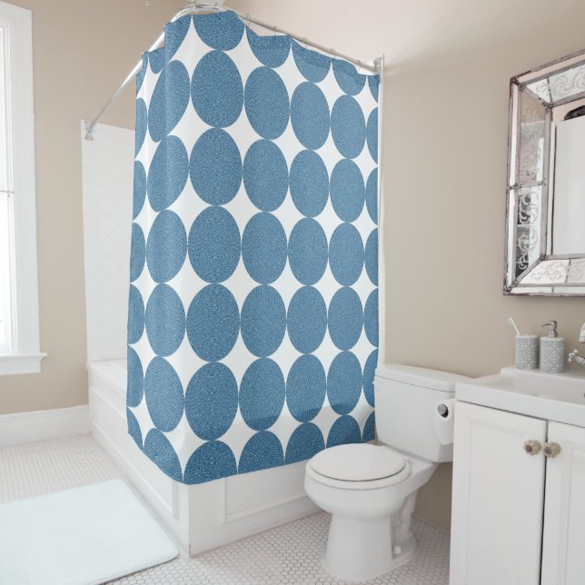 Psychedelic Spiral in Blue... Shower Curtain (In Situ)