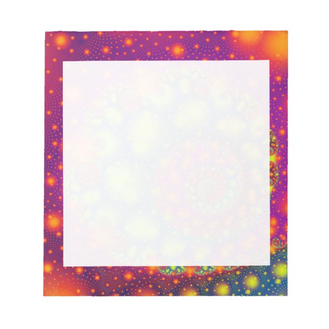 Psychedelic Spiral Neon Decorative Abstract Art Notepad (Front)
