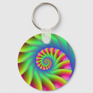 Psychedelic Spiral Steps Key Chain