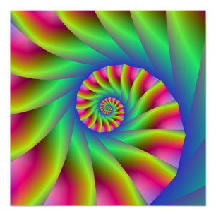 Psychedelic Spiral Steps Perfect Poster