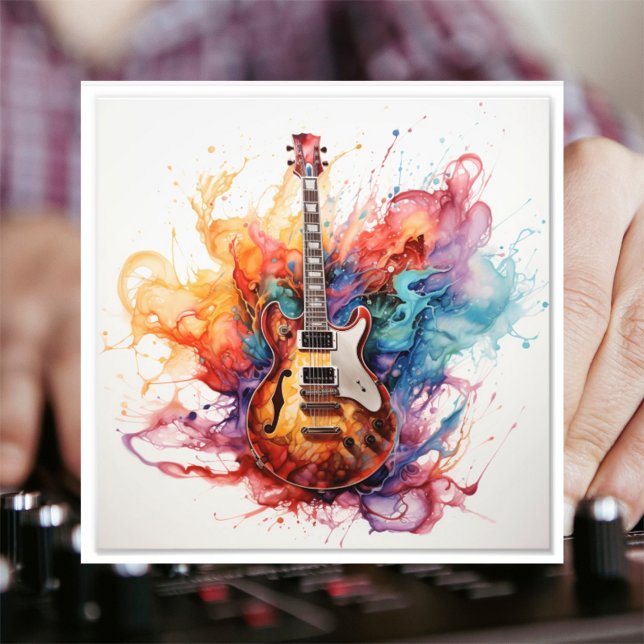 Psychedelic Splashing Guitars Photo Art #16 Print (Creator Uploaded)