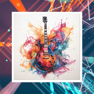 Psychedelic Splashing Guitars Photo Art #7 Print