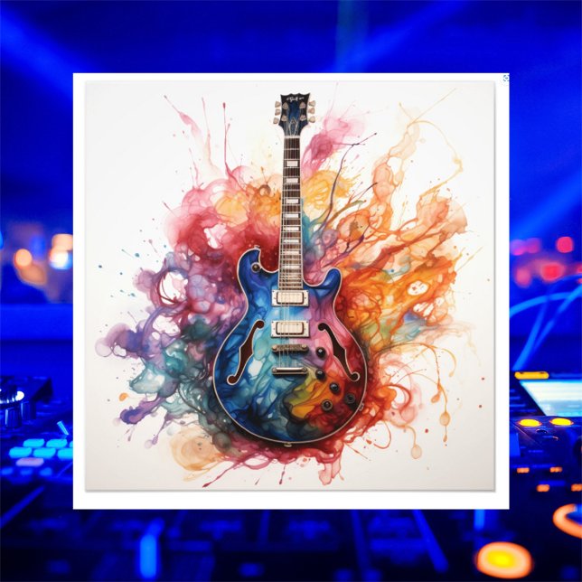 Psychedelic Splashing Guitars Photo Art #8 Print (Creator Uploaded)
