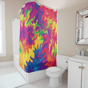Psychedelic Splashing..... Shower Curtain