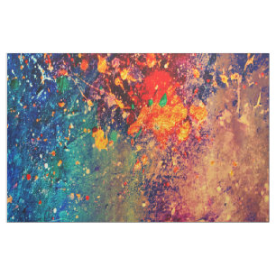 Psychedelic Splatter   Colourful Rainbow Abstract Fabric