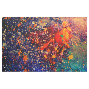 Psychedelic Splatter   Colourful Rainbow Abstract Fabric
