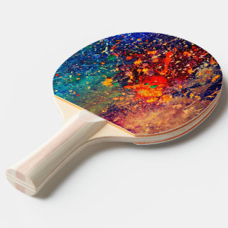 Psychedelic Splatter | Colourful Rainbow Abstract Ping Pong Paddle