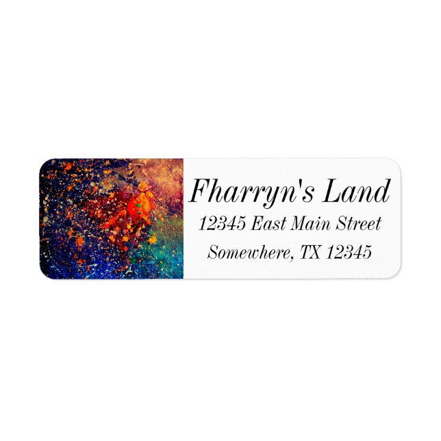 Psychedelic Splatter | Rainbow Abstract Address (Front)