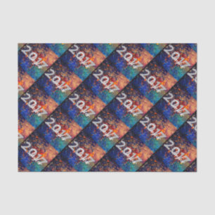 Psychedelic Splatter   Rainbow Abstract Graduation Tissue Paper