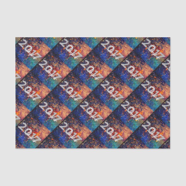 Psychedelic Splatter | Rainbow Abstract Graduation Tissue Paper (Front)