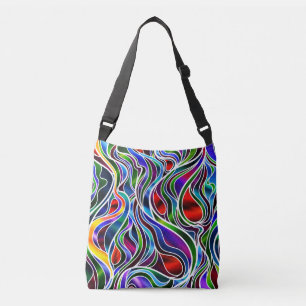 Psychedelic Stained Glass Abstract Crossbody Bag