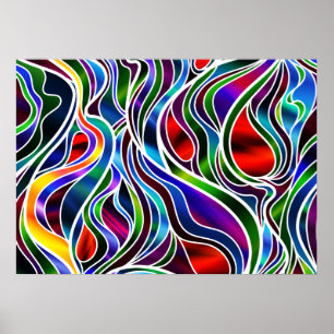 Psychedelic Stained Glass Abstract Poster