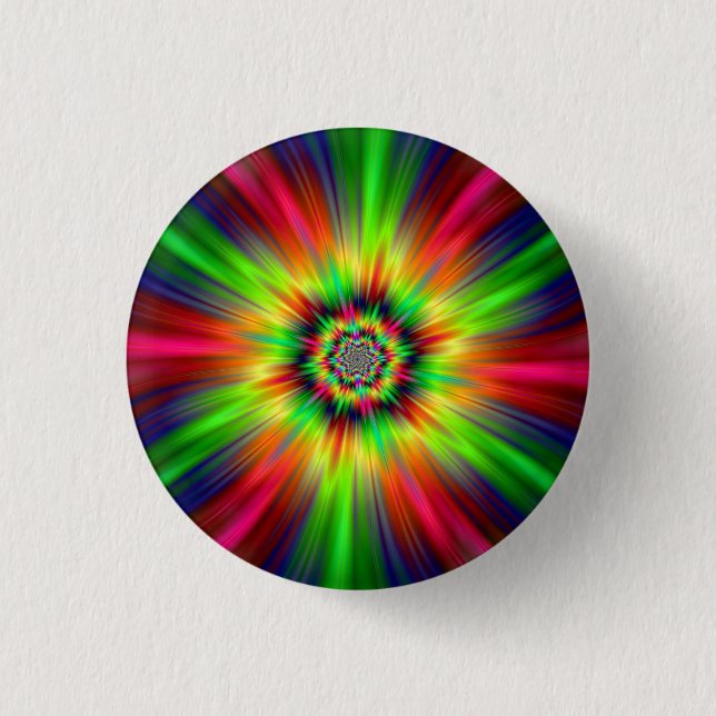 Psychedelic Star Burst 3 Cm Round Badge (Front)