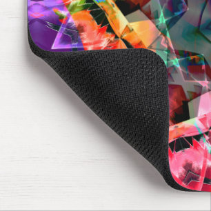 Psychedelic star with red parts and neon shades mouse pad