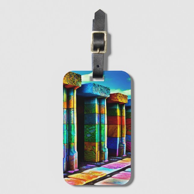 Psychedelic Stones Luggage Tag (Front Vertical)
