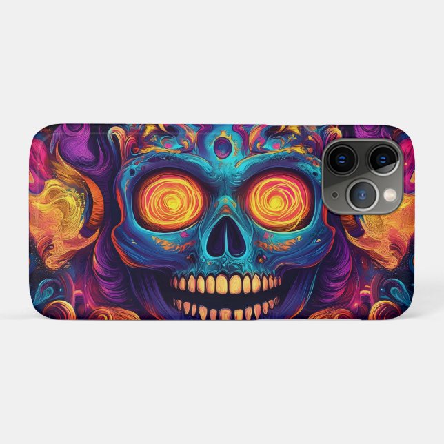 Psychedelic Sugar Skull Art - Day of the Dead Case-Mate iPhone Case (Back (Horizontal))