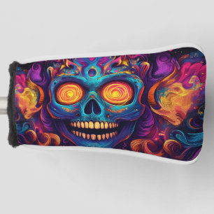 Psychedelic Sugar Skull Art - Day of the Dead Golf Head Cover