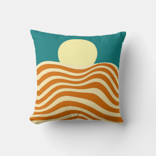Psychedelic Sun and Rippling Waves2 Cushion