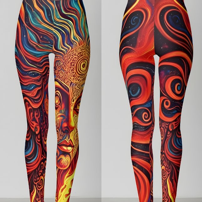 Psychedelic Sun Goddess Leggings (Creator Uploaded)
