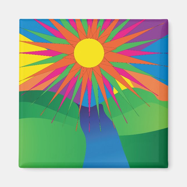 psychedelic sun magnet (Front)